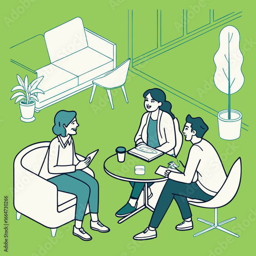 People sitting around table having business meeting in the office