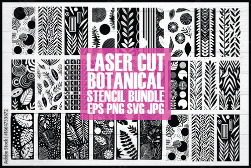 Laser Cut Botanical Stencil Bundle