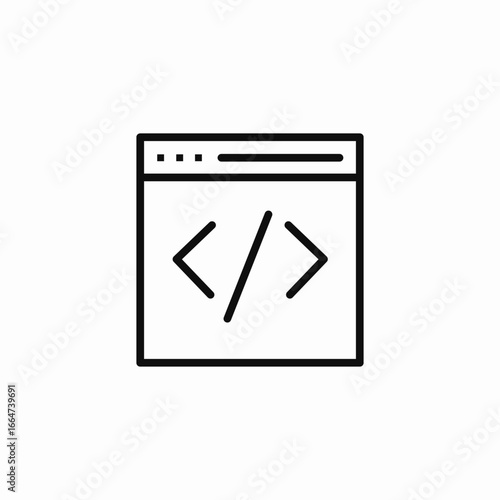 browser code tags icon sign vector