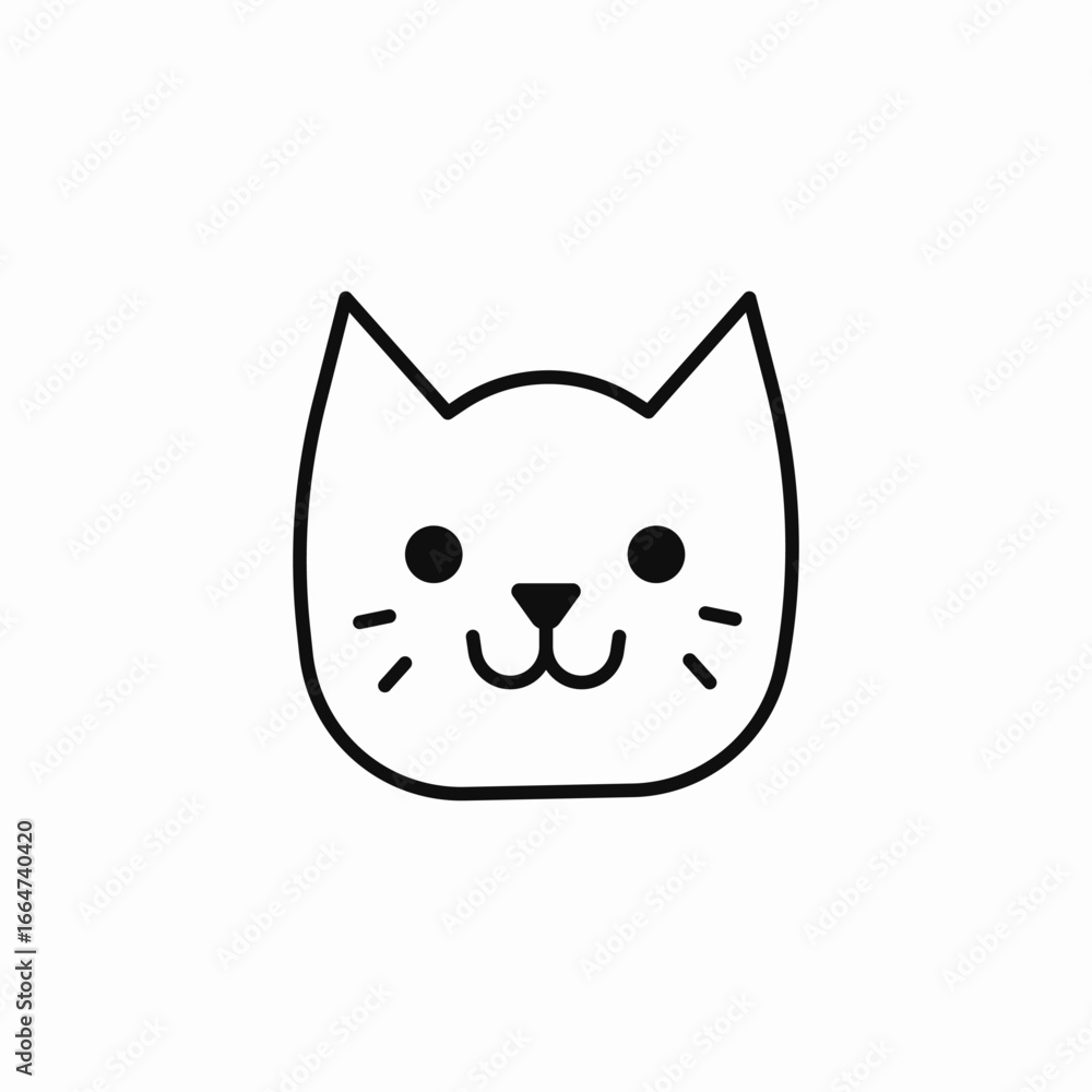 Obraz premium cute cat face icon sign vector