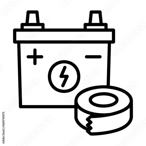 Battery and tape icon.