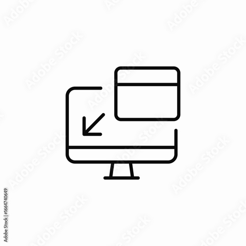 download window monitor icon sign vector