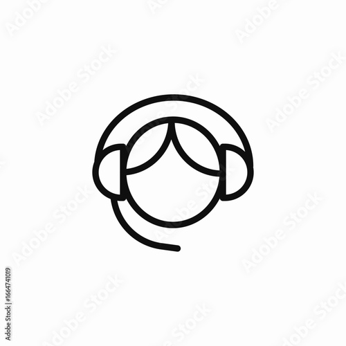 female headset symbol icon sign vector