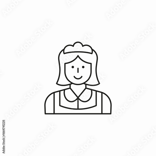 friendly housekeeping maid icon sign vector