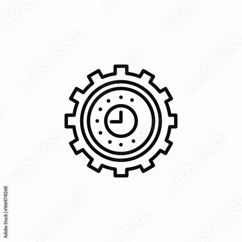 gear clock mechanism icon sign vector