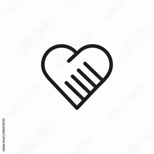 piano love heart icon sign vector