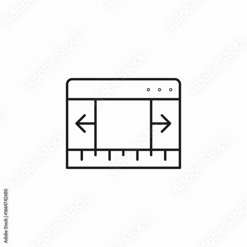 responsive design ruler icon sign vector