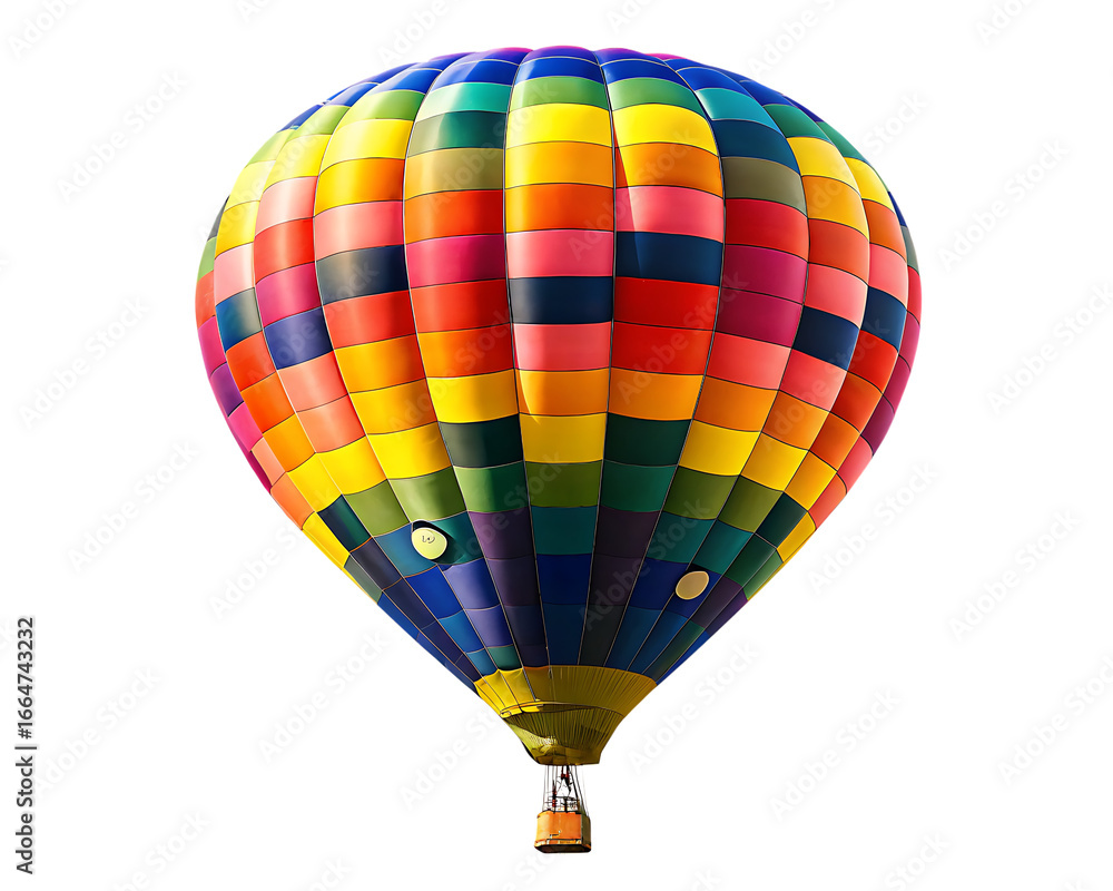 Fototapeta premium Vibrant hot air balloon isolated on a transparent background
