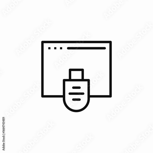 usb port connection icon sign vector