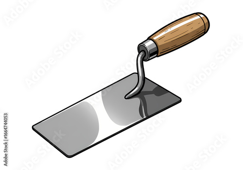 Closeup View of a Masonry Trowel isolated on transparent background