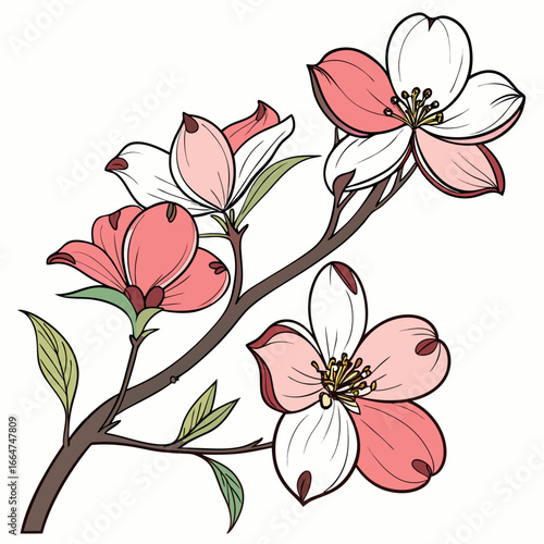 cornus mas flowers with leaves
