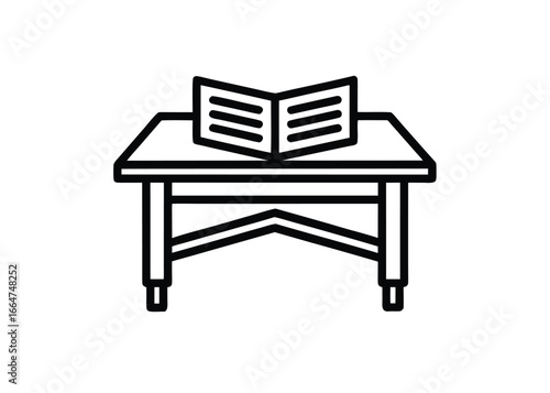 Vector art of open book a table