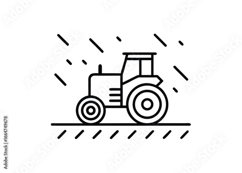 Vector art of tractor icon representing agriculture, farming, and rural transportation