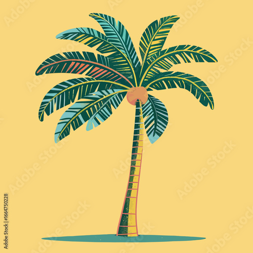 Hand drawn flat design shrug illustration of palm tree