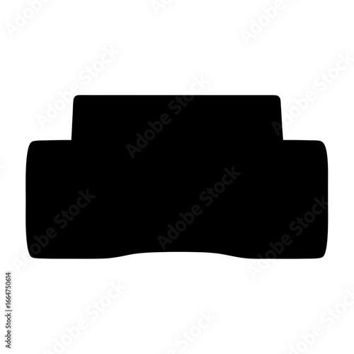 Silhouette of a modern styled sofa with back support and armrests