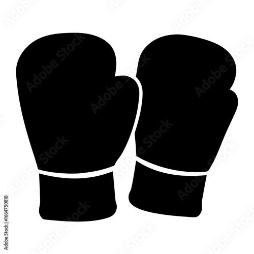 A pair of boxing gloves displayed in silhouette ready for the fight