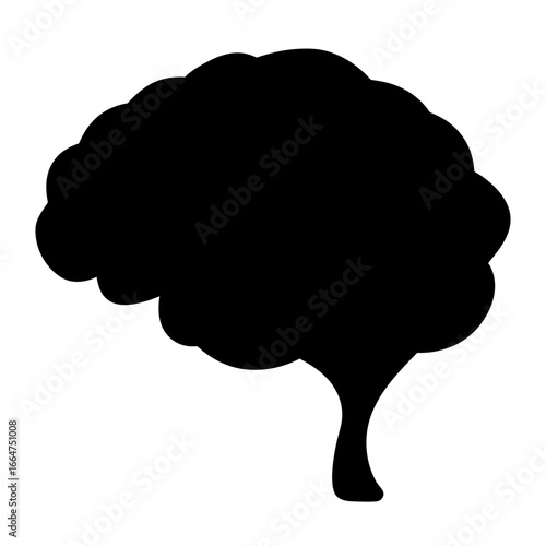 Silhouette of the human brain representing intelligence and cognitive function