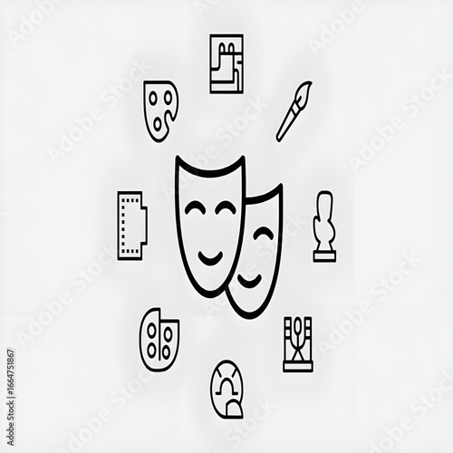 Theater and Drama Line Icons