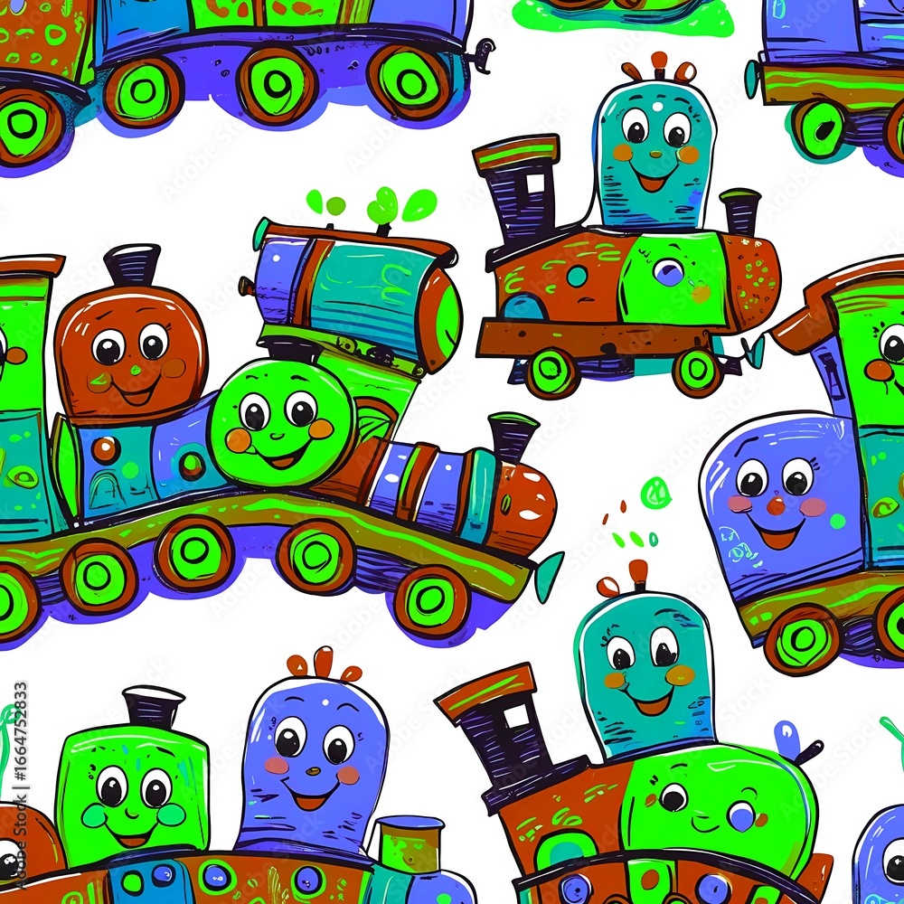 seamless pattern with kids toy