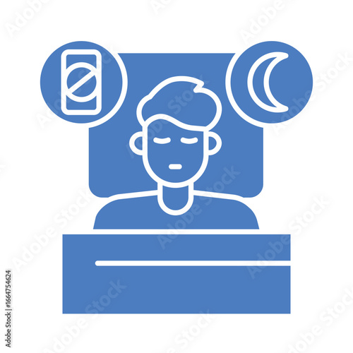 Sleep optimization color glyph icon for digital and print projects.
