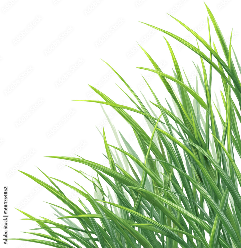 Fototapeta premium Lush green grass illustration, Generative AI