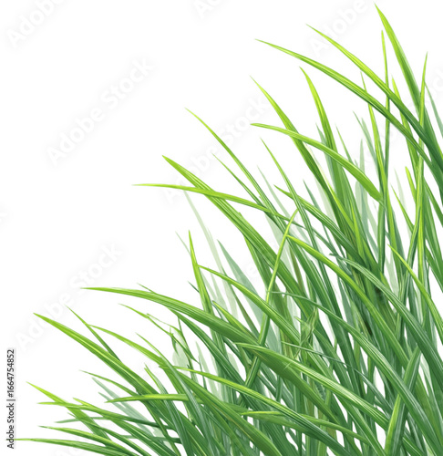 Lush green grass illustration, Generative AI