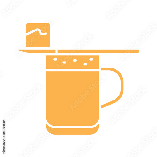 Bulletproof coffee color flat icon for digital and print projects.