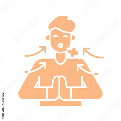Breathwork  color flat icon for digital and print projects.
