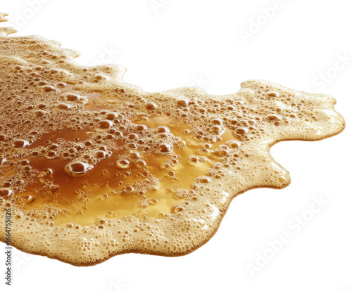 Overflowing beer foam spillage bar counter food isolated on transparent background, png