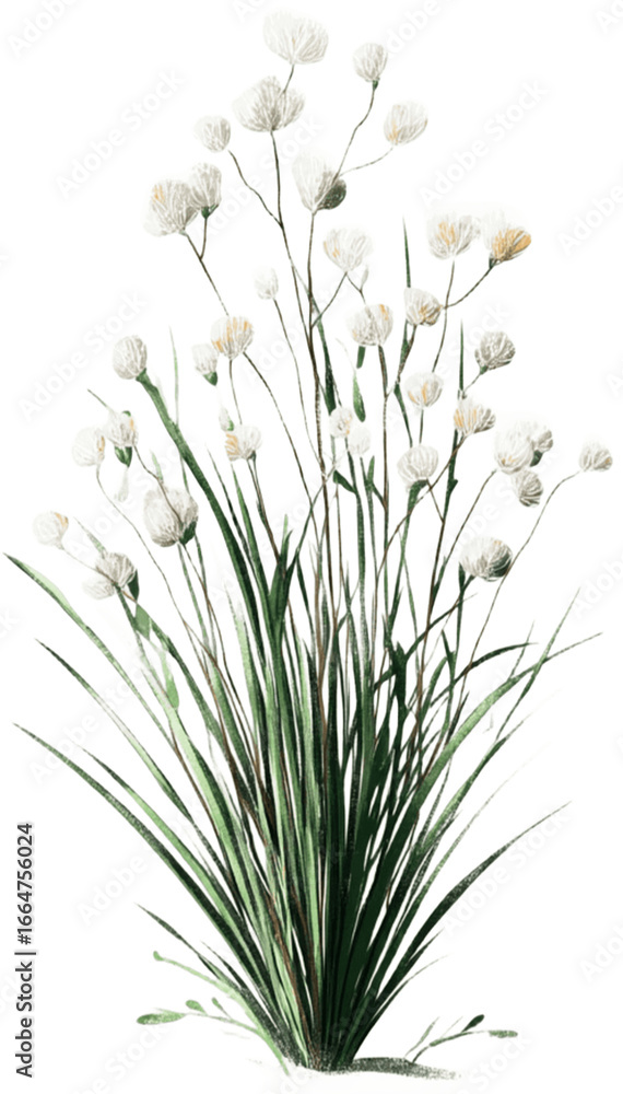 Fototapeta premium Lush green grass illustration, Generative AI