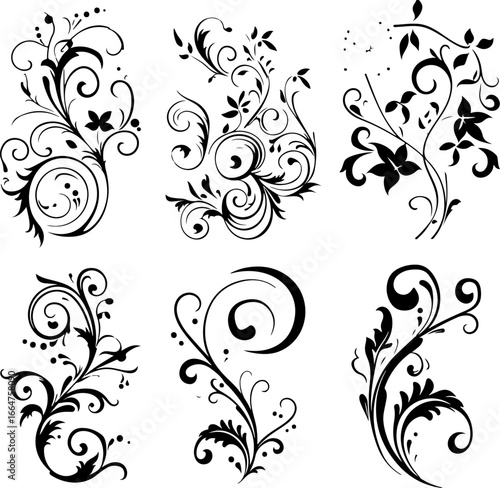 "Elegant Vintage Floral Ornaments"