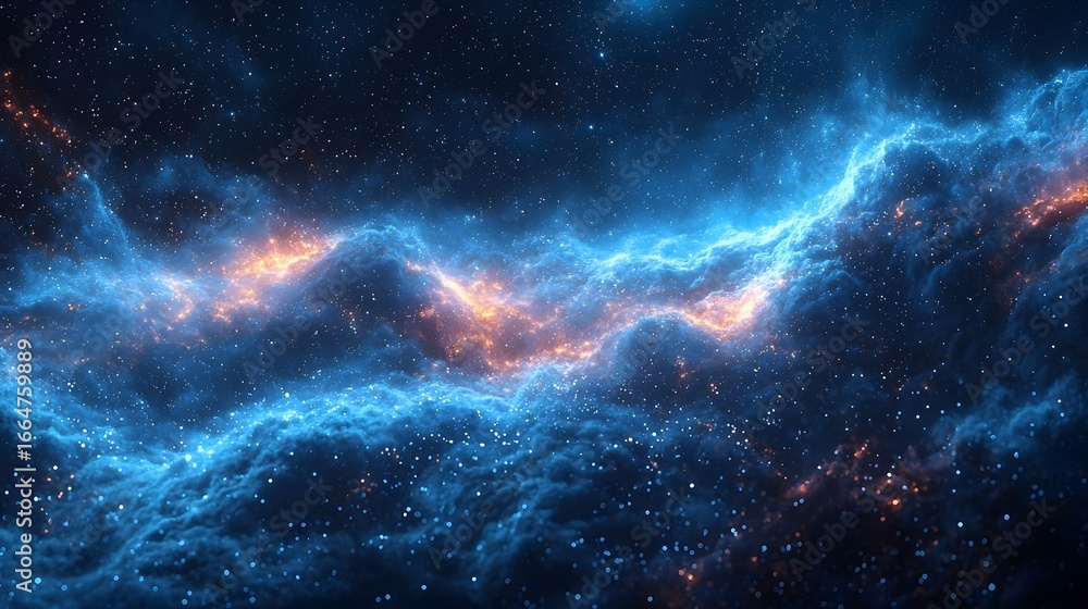 Fototapeta premium Swirling cosmic nebula in the starry night sky