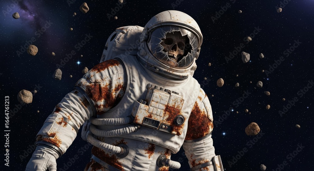Fototapeta premium skeletal astronaut