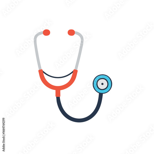 A simple, flat illustration of a medical stethoscope, a common diagnostic tool used by healthcare professionals.