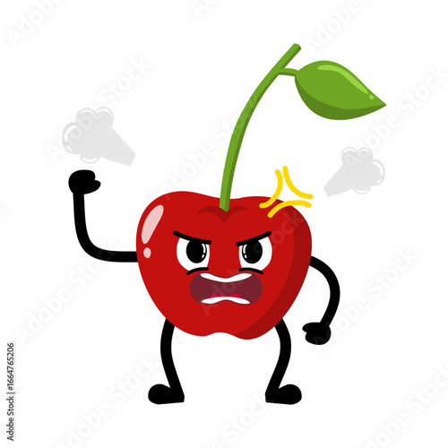 Cute Hand Drawn Furious Mad Cherry