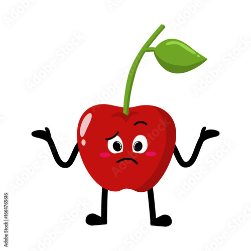 Cute Hand Drawn Cherry Shrug Don't Know