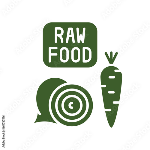 raw food color flat icon for digital and print projects.