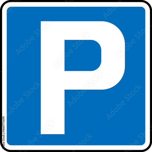 Parking Place Blue Traffic Sign United Kingdom UK Parking Signs Road Symbol Vector
