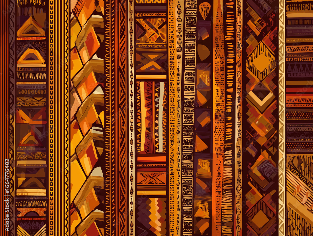 African pattern background in warm tones African pattern background in warm tones