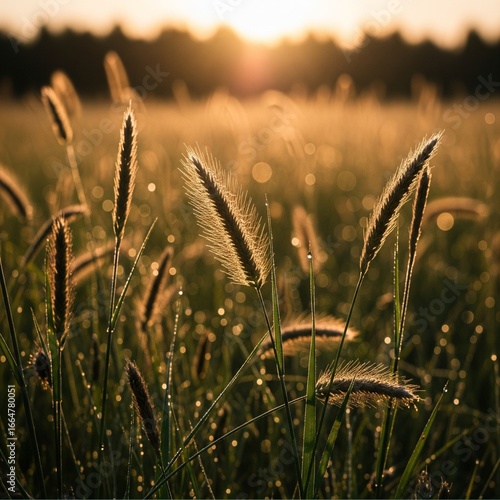 wheat field in sunset