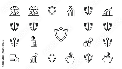set of heraldic shields