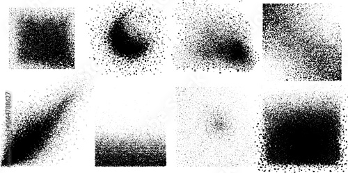 Artistic stippling and dotwork set featuring soft vignettes for creative design