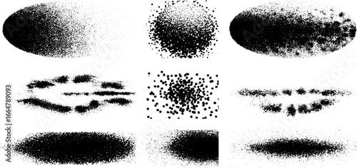 Abstract stippling and dotwork textures set for creative design