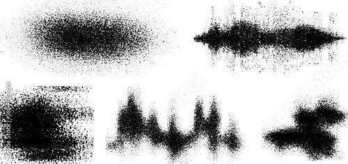 Urban spray stipple dotwork set with halftone effects for graphic design and poster art