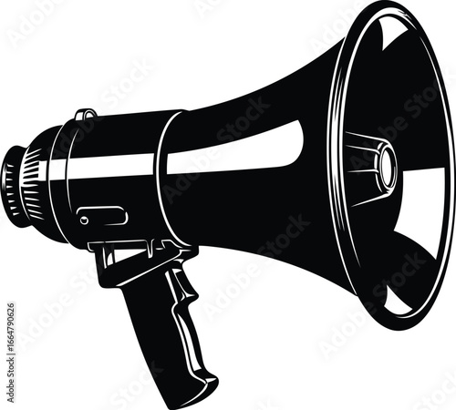 Retro megaphone announcement communication loudspeaker propaganda speaker vintage style vector