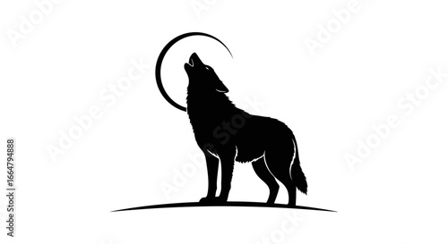 howling wolf silhouette premium transparent background vector graphic for logos prints and digital designs