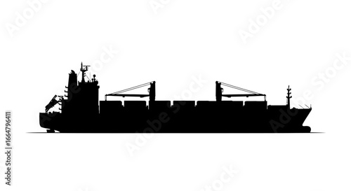 highresolution container ship silhouette a perfect transparent background image for logistics maritime and transportation designs