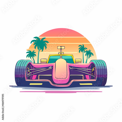 Tropical Sunset Grand Prix Illustration