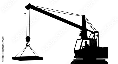 highresolution transparent background crane silhouette isolated vector illustration for construction engineering and industrial designs