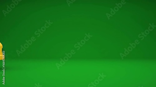 Simple 3D Animated Delivery Truck on Green Background